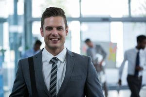A happy executive employee at the office