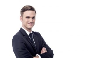 A smart and successful young executive at a company